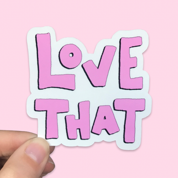 Pack of 12 Pink Love That Waterproof Vinyl Stickers