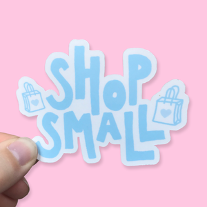 Pack of 12 Blue Shop Small Waterproof Vinyl Stickers