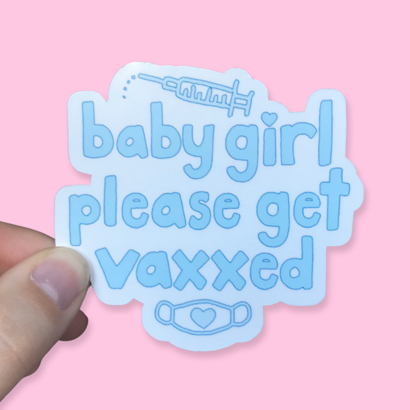 Pack of 12 Blue Vaxxed Waterproof Vinyl Stickers