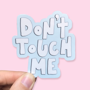 Pack of 12 Blue Don't Touch Me Waterproof Vinyl Stickers