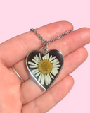 Daisy in Resin With Black Necklace