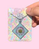 Daisy in Resin With Blue Necklace