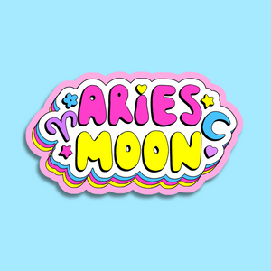 Aries Moon Waterproof Vinyl Sticker
