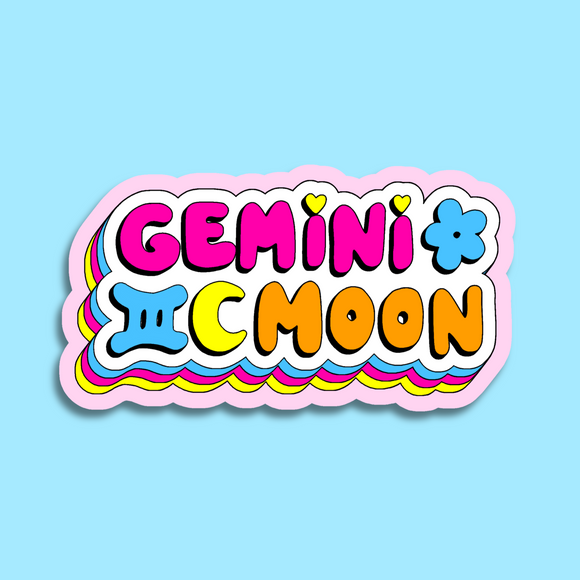 Gemini Moon Waterproof Vinyl Sticker