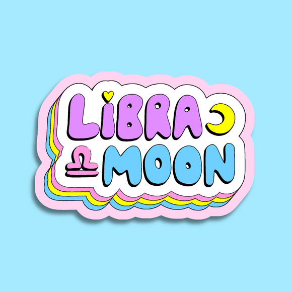 Libra Moon Waterproof Vinyl Sticker