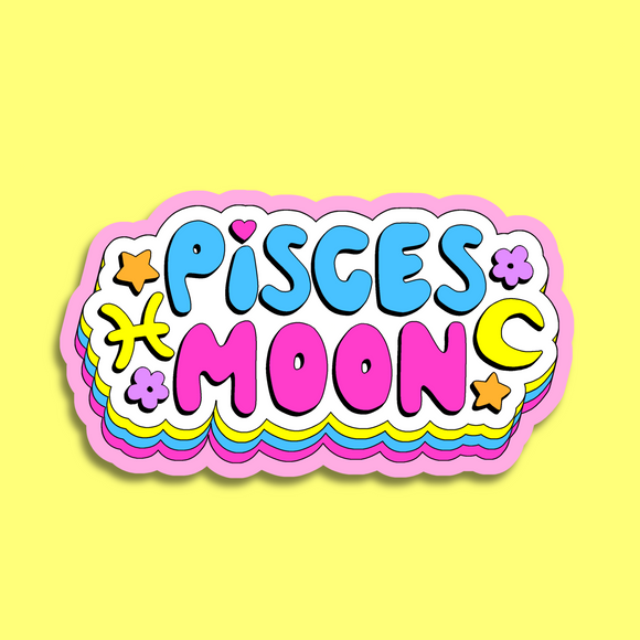 Pisces Moon Waterproof Vinyl Sticker