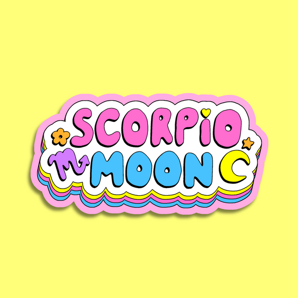 Scorpio Moon Waterproof Vinyl Sticker