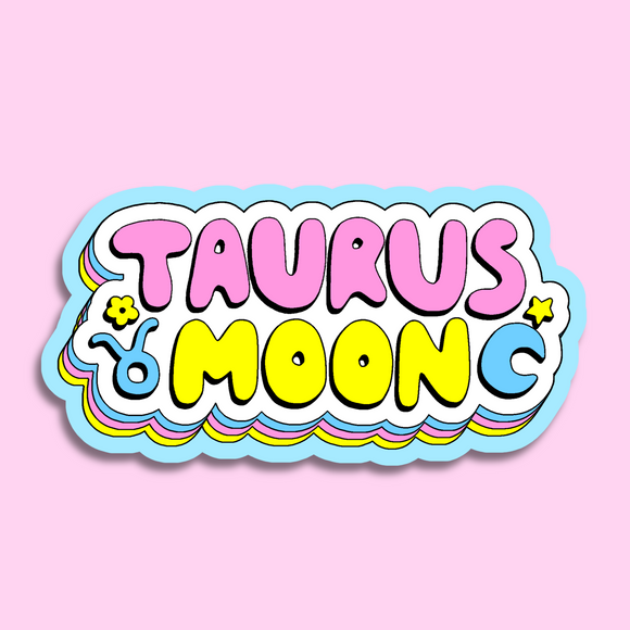 Taurus Moon Waterproof Vinyl Sticker