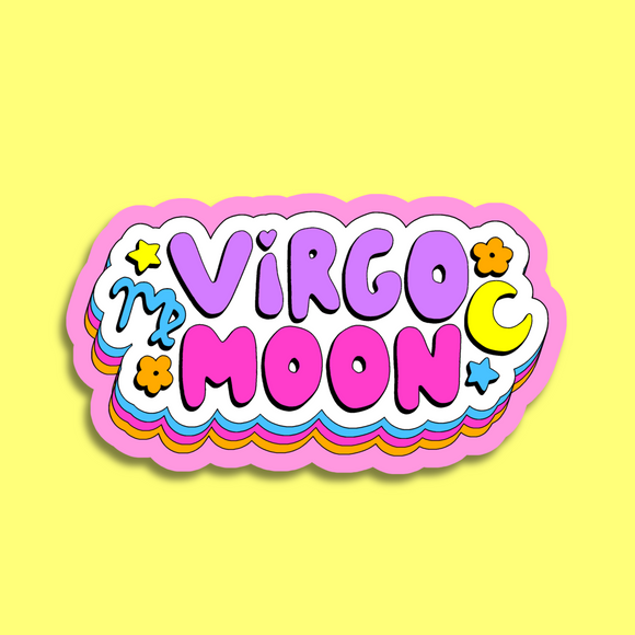 Virgo Moon Waterproof Vinyl Sticker